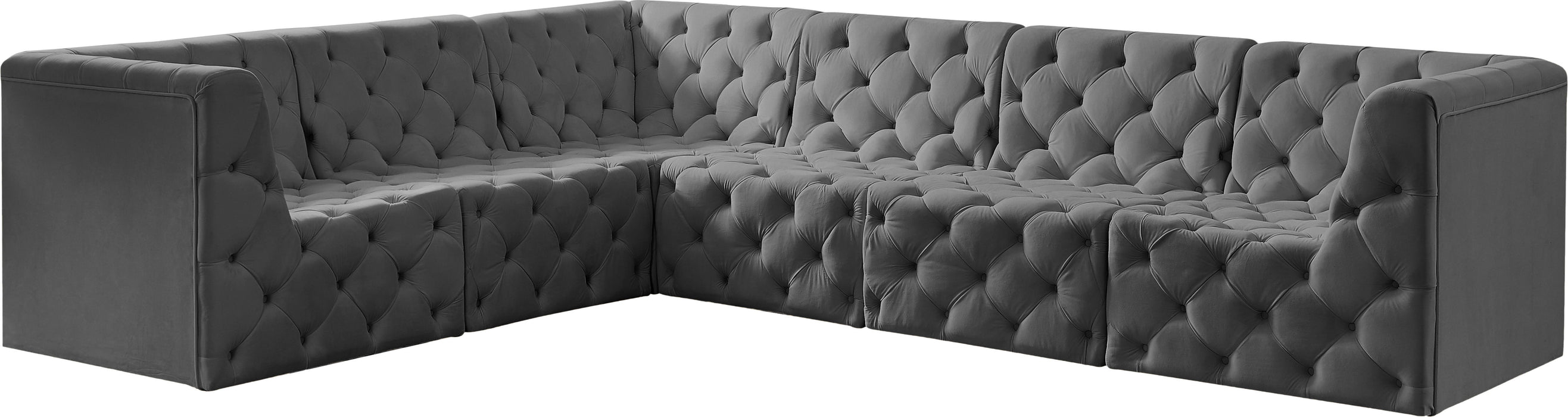 Tuft - Modular Sectional 6 Piece - Gray - Fabric