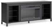 Cayberry - TV Stand With Fireplace - Black