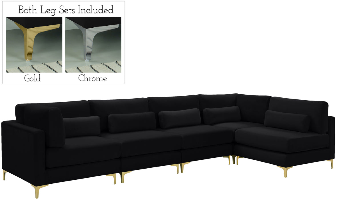 Julia - Modular Sectional 5 Piece - Black