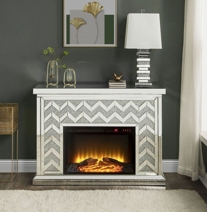 Noralie - Fireplace - Mirrored & Faux Diamonds - 35"