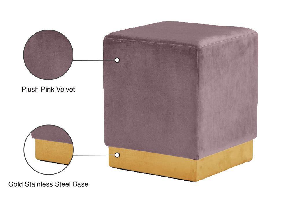 Jax - Stool Ottoman with Gold Base