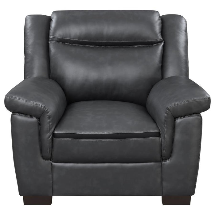 Arabella - Upholstered Padded Arm Accent Chair - Gray