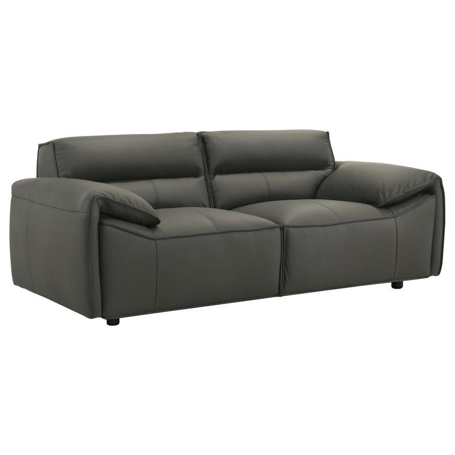 Buxton - Top Grain Leather Upholstered Loveseat