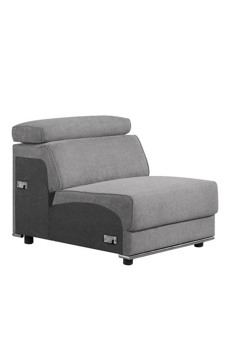 Alwin - Armless Chair - Dark Gray Fabric