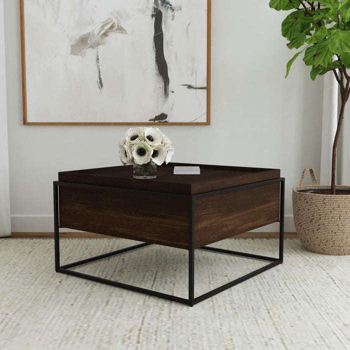 Fulton - 30" Square - Mango Wood Coffee Table - Dark Brown