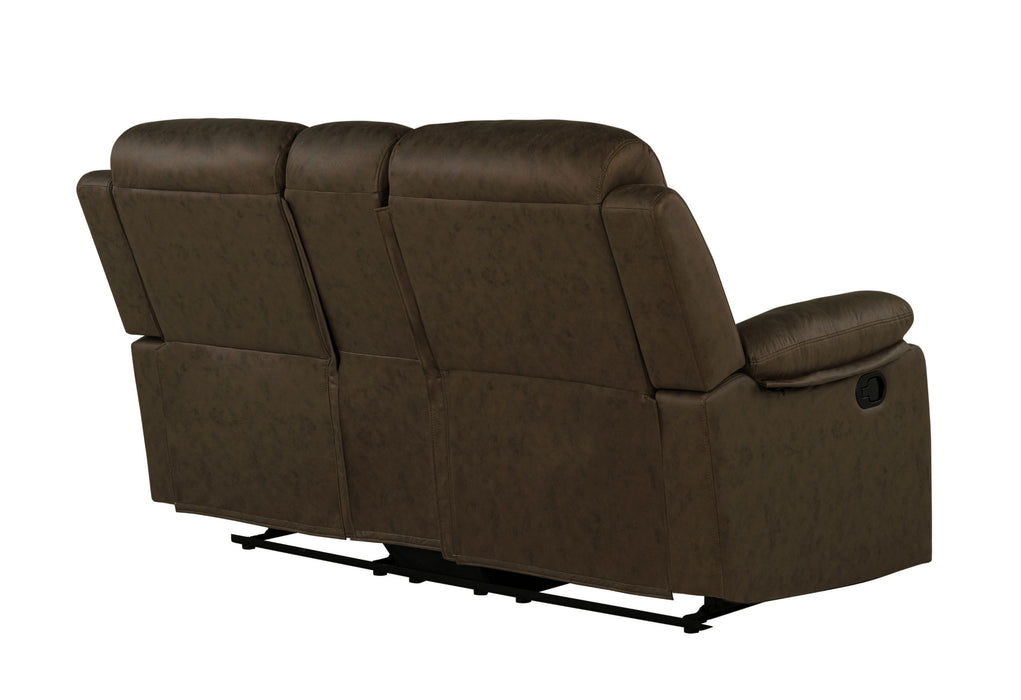 U6026 - 5 Console Reclining Loveseat - Dark Brown