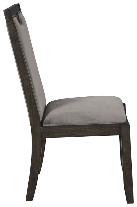 Hyndell - Gray / Dark Brown - Dining Uph Side Chair (Set of 2)