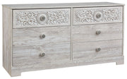 Paxberry - Six Drawer Dresser - Vinyl-Wrapped - Whitewash