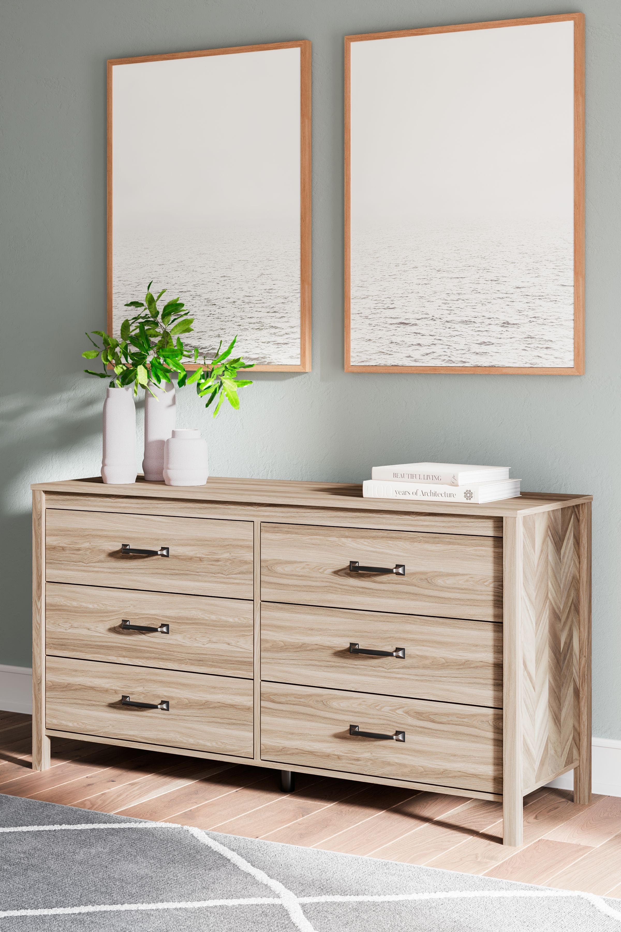 Battelle - Six Drawer Dresser - Tan