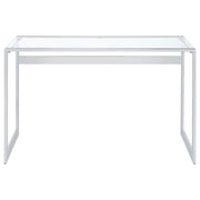 Hartford - Glass Top Writing Desk - Chrome