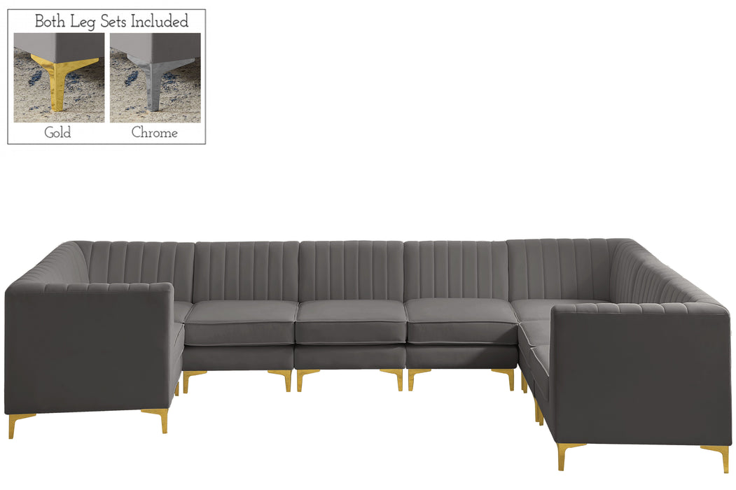 Alina - Modular Sectional 8 Piece - Grey - Fabric