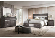 Seville - 5 Piece King Bedroom Set - Dark Gray