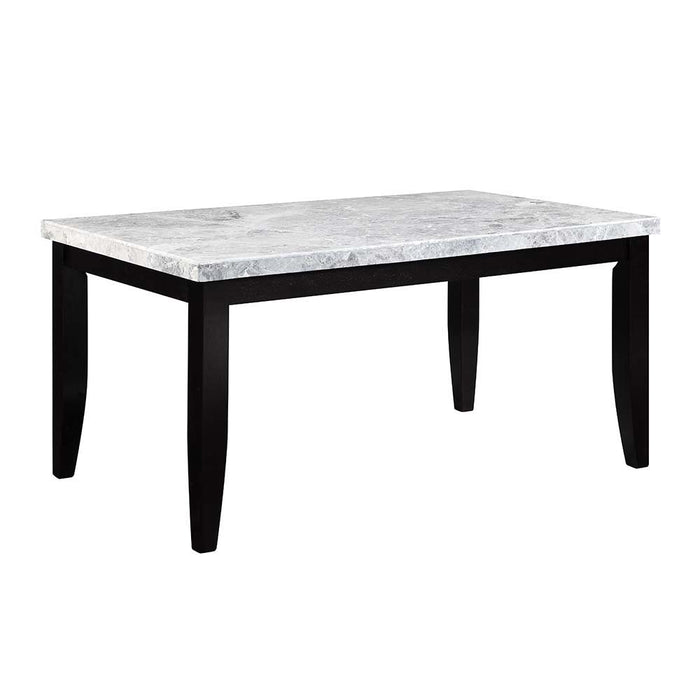 Hussein - Dining Table With Marble Top - Marble & Black Finish