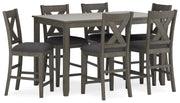 Caitbrook - Rect Drm Counter Table Set (Set of 7) - Gray
