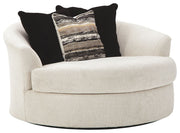 Cambri - Oversized Round Swivel Chair - Snow