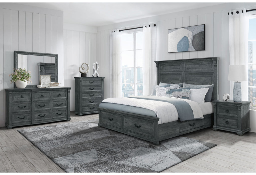 Tatum - 5 Piece Queen Bedroom Set, With Storage - Gray