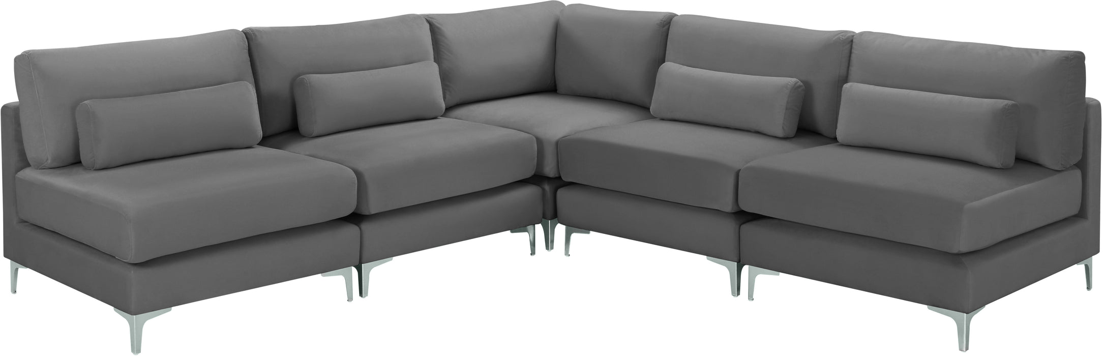 Julia - Modular Sectional 5 Piece - Grey - Fabric