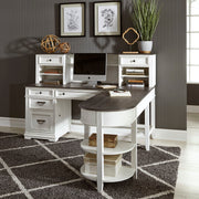 Allyson Park - L Shaped Desk With Hutch - White