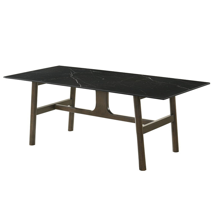 Destin - Dining Table - Sintered Stone & Walnut Finish