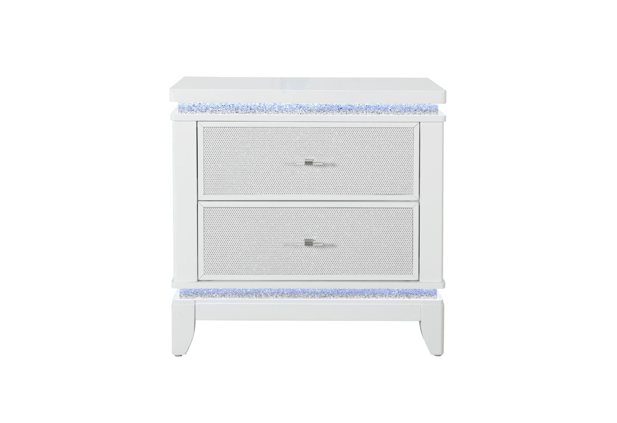 Alina - Nightstand With LED And USB - White