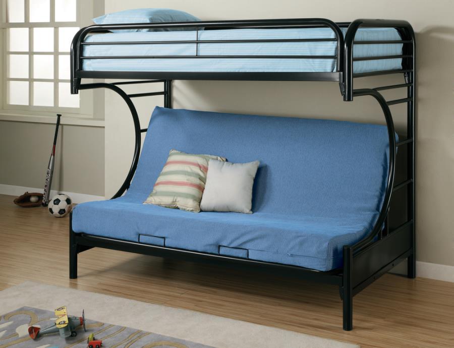 Montgomery - Metal Twin Over Futon Bunk Bed - Black