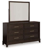 Neymorton - Dresser And Mirror - Dark Grayish Brown