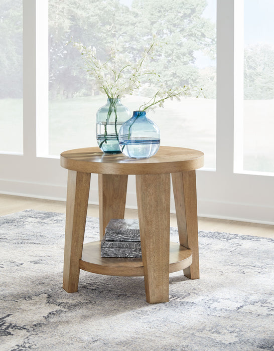 Kristiland - Light Brown - Round End Table