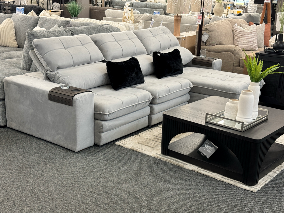 Paris 3-Seat Modular Sofa (Shown in Silver) - iDEAL Furniture (Danbury, CT)